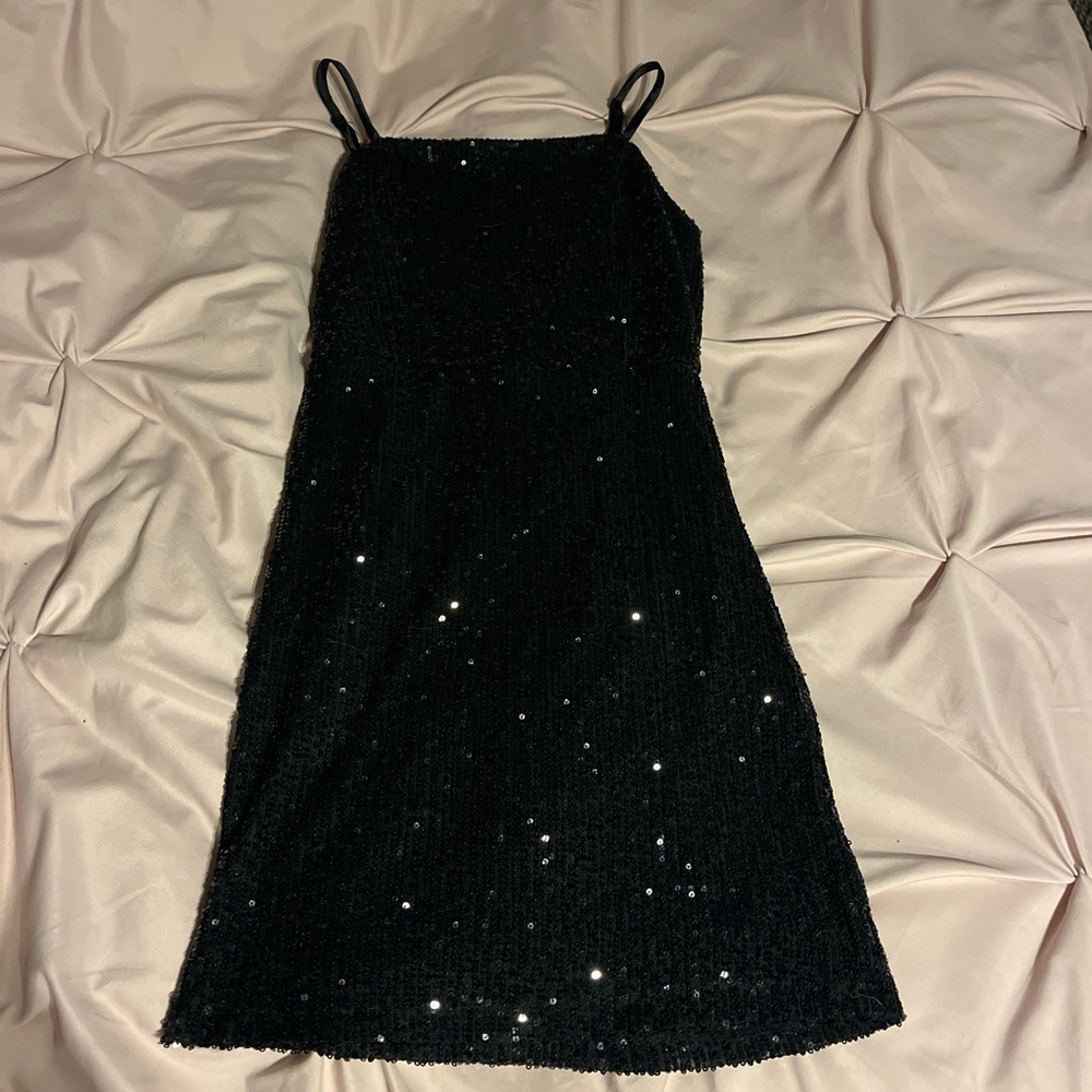 Crystal Sky Black Sequin Dress